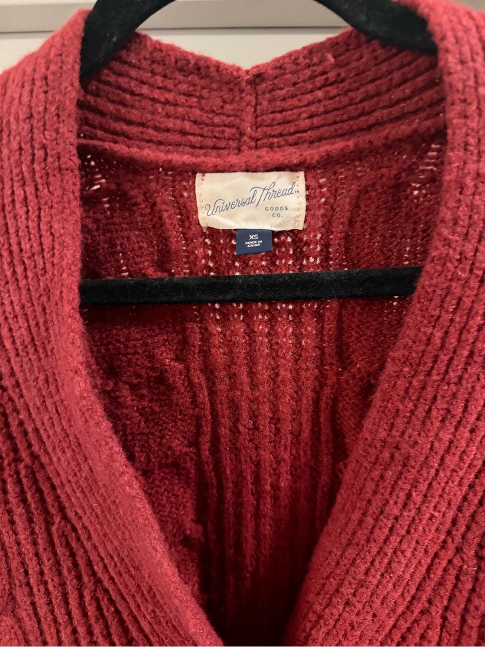 Universal Thread Chunky Cable Knit Cardigan in Red - Picture 2 of 4